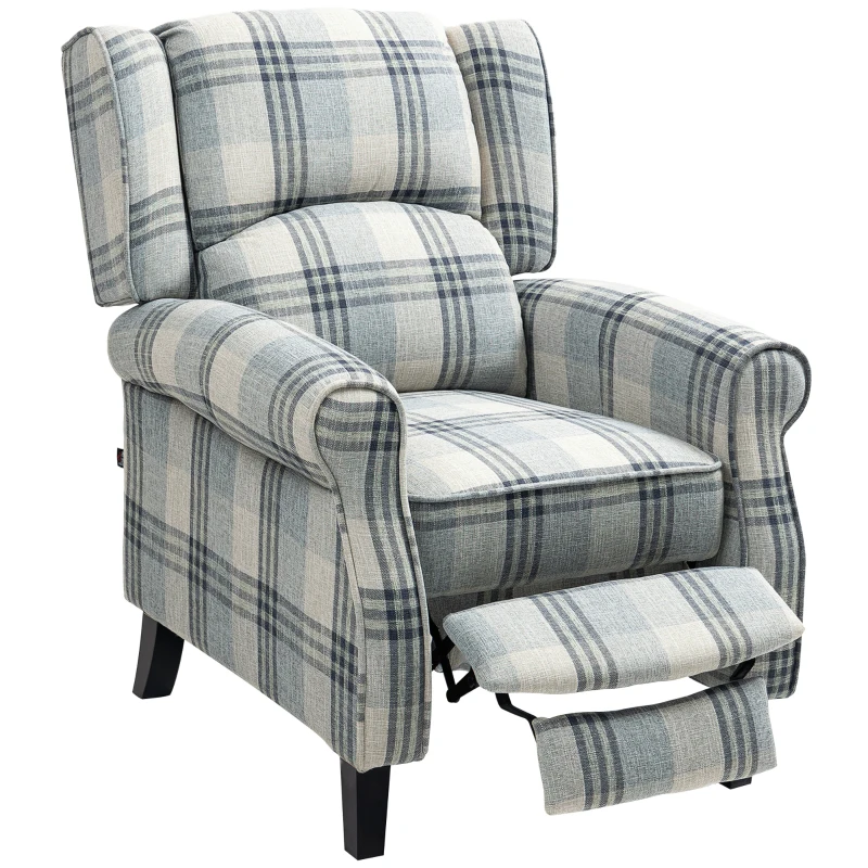 HOMCOM 160° Reclining Armchair, with Footrest - Grey