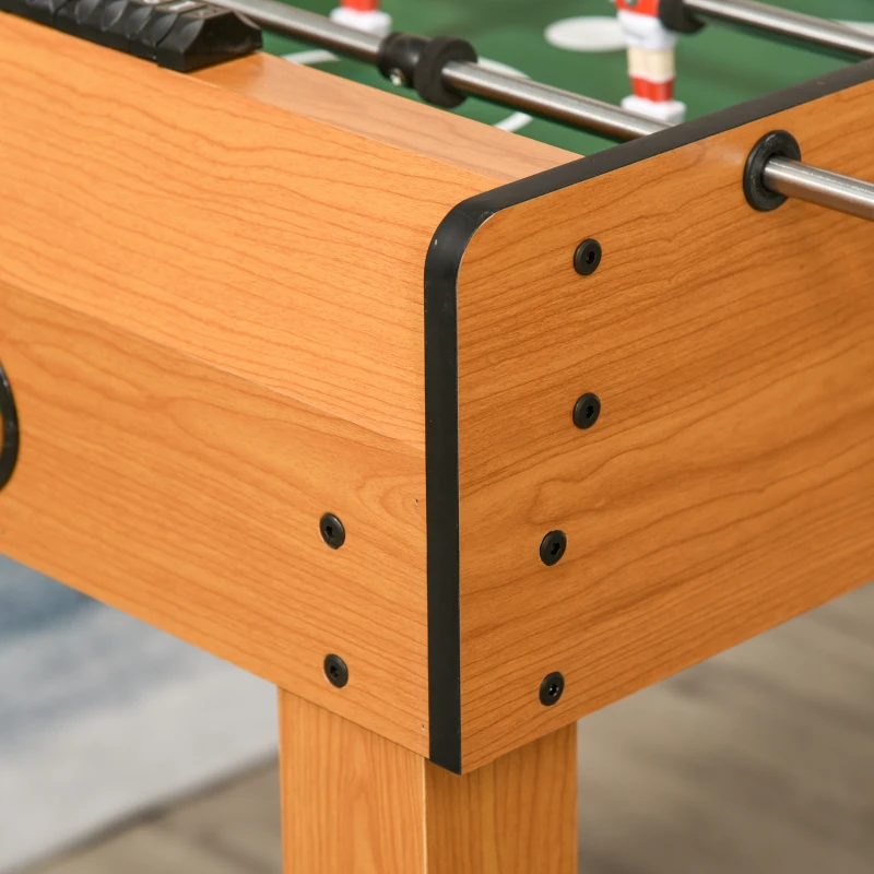 HOMCOM Baby-foot table de Babyfoot jeu de football dim. 122L x 61l x 80H cm 2 balles fournies MDF imitation bois acajou
