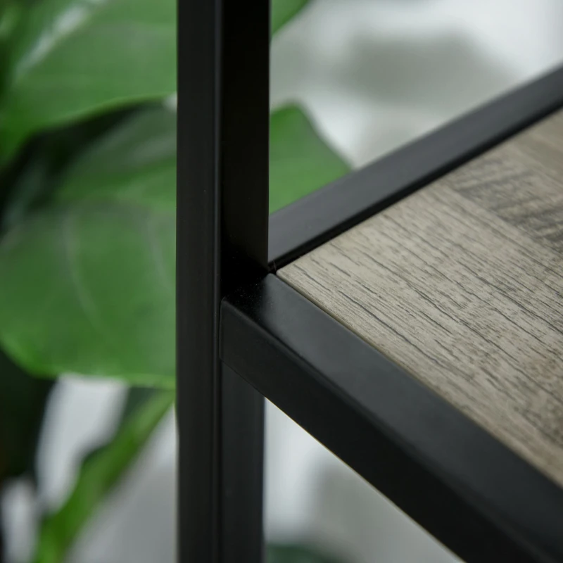 Outsunny Estantería para Plantas Flores Macetas Bastidores de 3 Niveles con Placa Antivuelco para Interiores y Exteriores 80x20x75 cm Madera