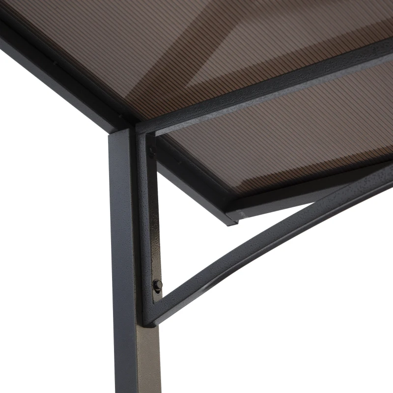 Outsunny Gazebo da Giardino per Barbecue, Doppio Tetto Anti-UV e Struttura in Acciaio con Mensole, 240x150x250cm, Nero