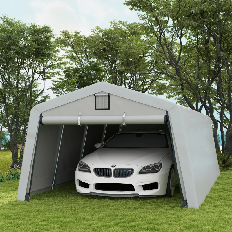 Outsunny Tente garage carport dim. 6,2L x 3,3l x 2,4H m acier galvanisé robuste PE haute densité 150 g/m² imperméable anti-UV(m-2)
