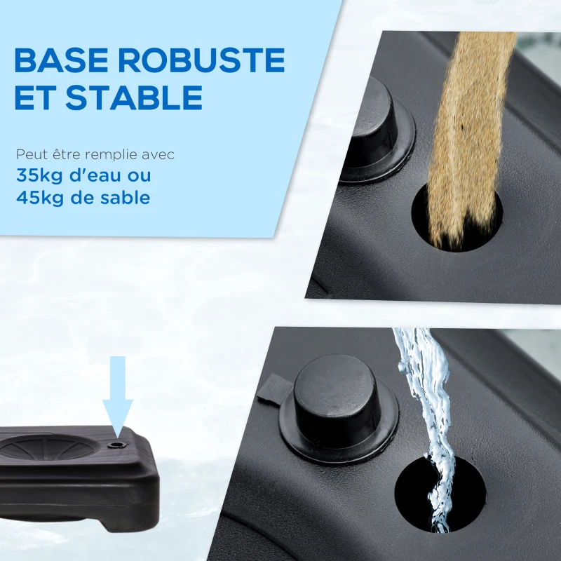 HOMCOM Panier de basket extérieur pour Bord de Piscine Poteau Panneau, Base de lestage sur roulettes Hauteur de l'arceau réglable 1,1-1,3 m Noir Blanc