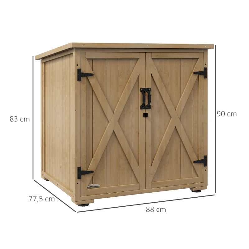 Outsunny Outdoor Aufbewahrungsbox Gartenbox Kissenbox, wetterbeständig, Asphaltdach, 77,5 cm x 88 cm x 90 cm, Dunkelgrau(m-3)