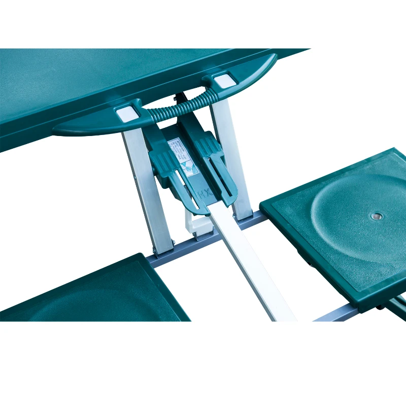 Outsunny - Tavolo da Campeggio Richiudibile con 4 Sedie - Tavolino da Picnic - Alluminio - Verde