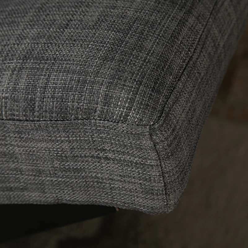 HOMCOM Divano Letto Singolo con Braccioli Regolabili su 3 Posizioni in Tessuto e Legno, Nero e Grigio