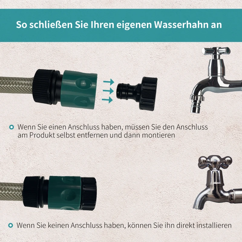 DURHAND Schlauchtrommel mit Gartenschlauch 10 m Wasserschlauchaufroller mit automatische Aufrollung Wandschlauchbox 180° schwenkbar mit Multibrause Frostschutz -5–45 °C Grün + Schwarz