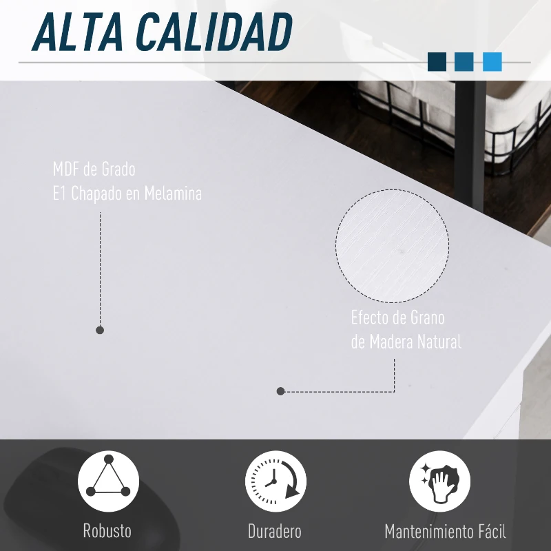 HOMCOM Mesa Escritorio para PC Mesa de Ordenador con Estantes abiertos y baldas Ajustables Armario Soporte para CPU y Bandeja Extraíble 120x60x74 cm Blanco