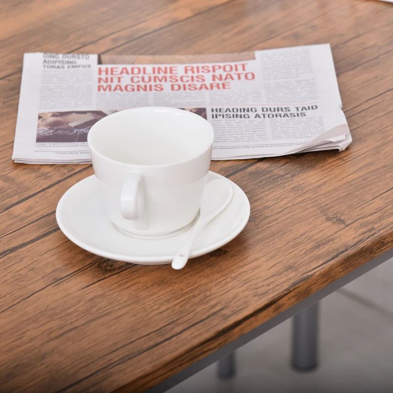 HOMCOM Modern 5-Piece Dining Table Set, Dining Table With 4 Chairs For Compact Dining Room& Kitchen, Brown