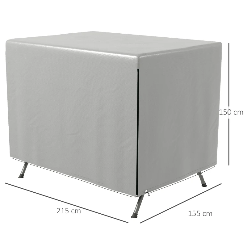 Outsunny Gartenmöbelabdeckung Abdeckung Schutzhülle für Outdoor-Möbel, 215 cm x 155 cm x 150 cm, Grau