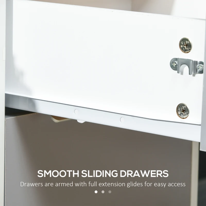 HOMCOM Three-Drawer Locking Filing Cabinet - Grey/White