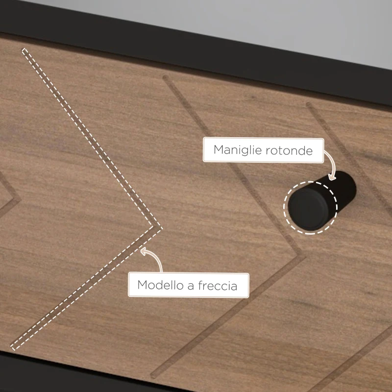 HOMCOM Scrivania da Ufficio Moderna con 2 Cassetti, in Acciaio e MDF, 106x50x77 cm, Nero e Rovere