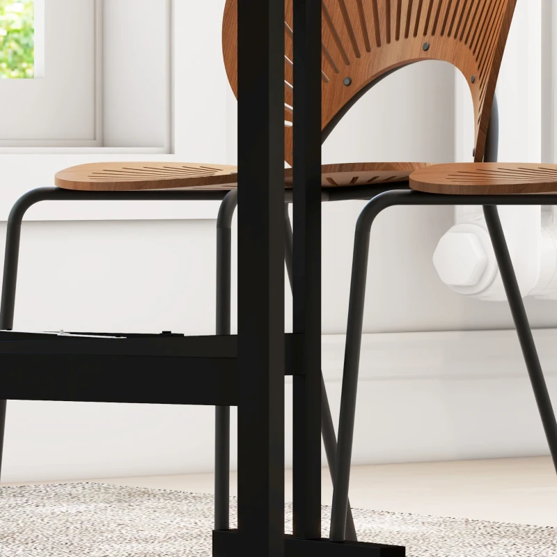 HOMCOM Esstisch für 4-6 Personen, Klapptisch mit Rollen, Stahlgestell, 52,5-120 x 80 x 73 cm, Grau(m-8)