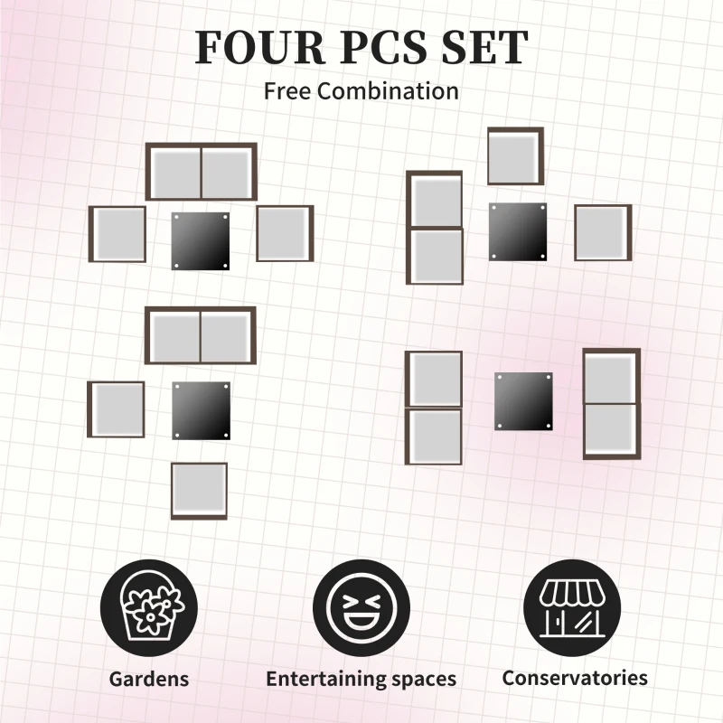 Outsunny Outdoor Garden PP Rattan Style Sofa Set, 4 PCS Patio Coffee Table Set w/ Cushioned 2 Single Chairs & 1 Loveseat Conservatory Furniture, Grey