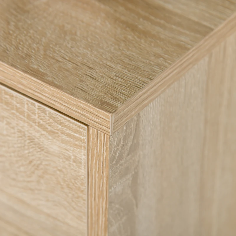 HOMCOM Mobile Scarpiera Salvaspazio per 12 Scarpe, Armadietto con 4 Mensole e 2 Cassetti, 68x35x102.5 cm, Color Legno e Bianco