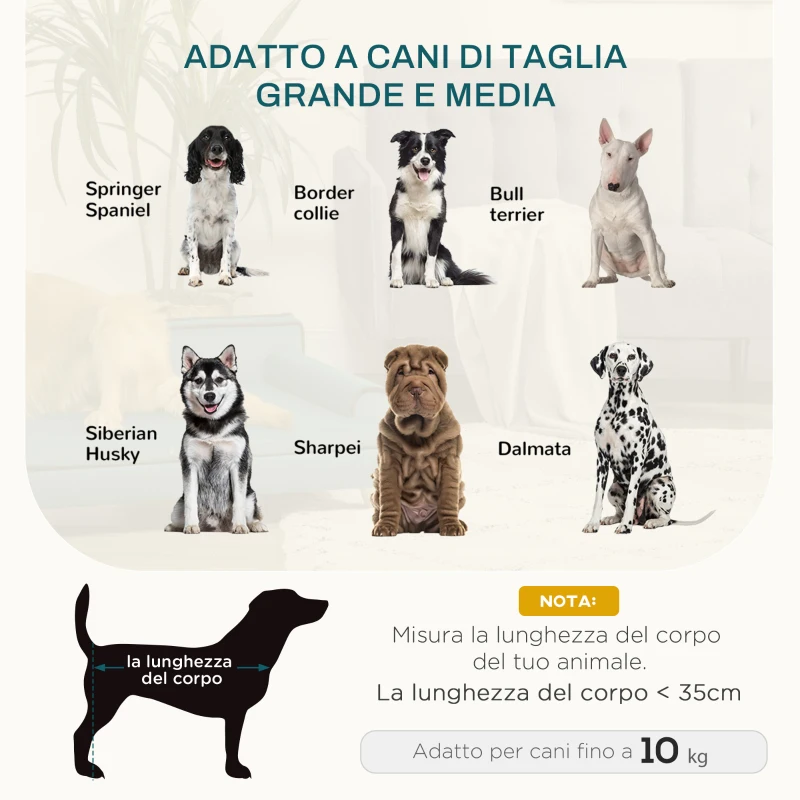 PawHut Divano per Cani Grandi con Imbottitura, Rivestimento Morbido e Lavabile, Gambe in Legno, Verde