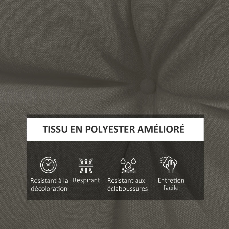 Outsunny Lot de 4 coussins pour le jardin avec 2 coussins d'assise et 2 coussins de dossier, polyester, gris anthracite