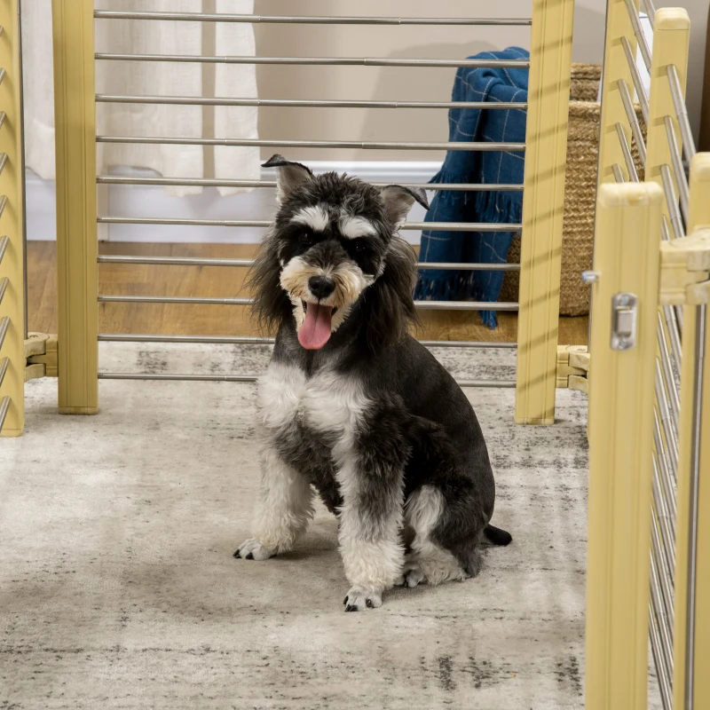PawHut Welpenlaufstall größenverstellbar Natur