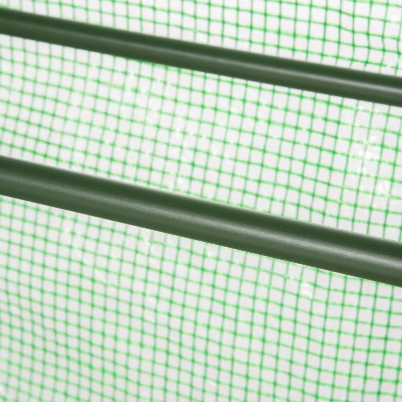 Outsunny Foliengewächshaus Balkon mit 4 Ablagen Mini Gewächshaus Treibhaus Tomatenhaus Pflanzenhaus Frühbeet Metall Grün 80 x 49 x 160 cm