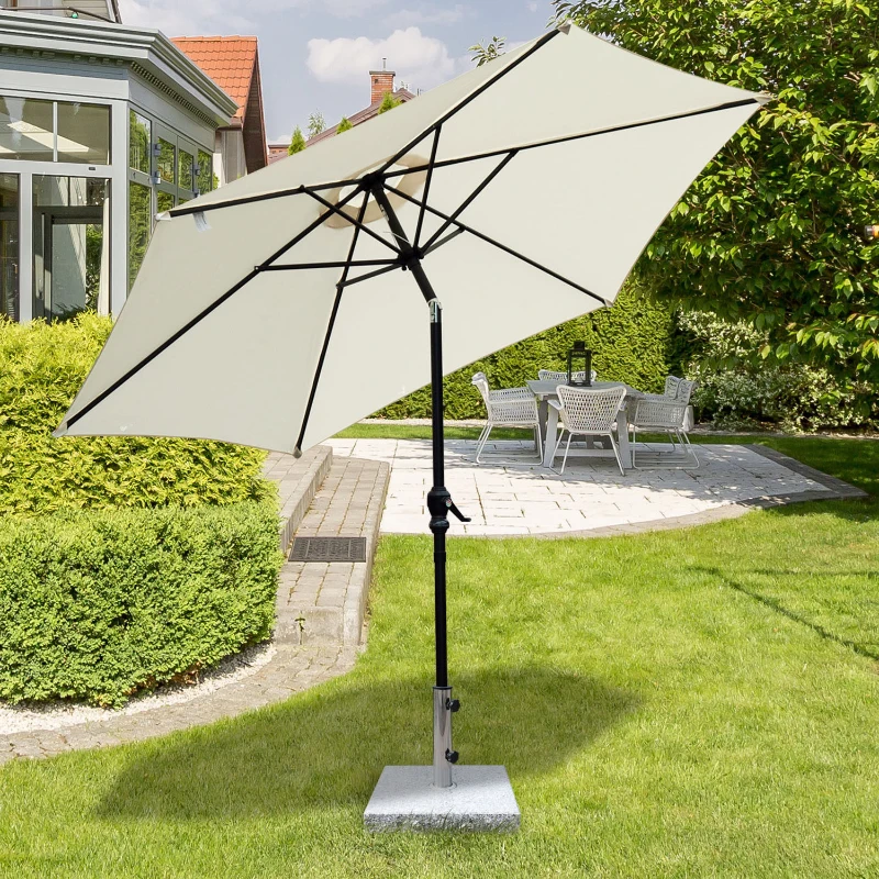 Outsunny Supporto Base Per Ombrellone da Giardino in Marmo Peso 25kg 40×40×36cm