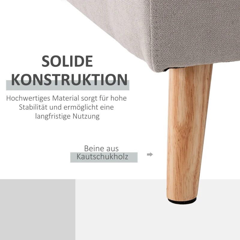 HOMCOM 3-Sitzer-Ecksofa, Leinenoptik, Wendbare Chaiselongue, 193x136x85 cm, Hellgrau(m-7)