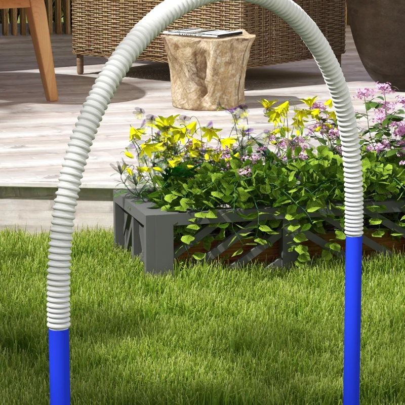 PawHut Agility-Set für Hunde, Hundetraining, 4 Bögen, für Einsteiger, mit Tragetasche, blau+weiß, 88 x 64 x 95cm