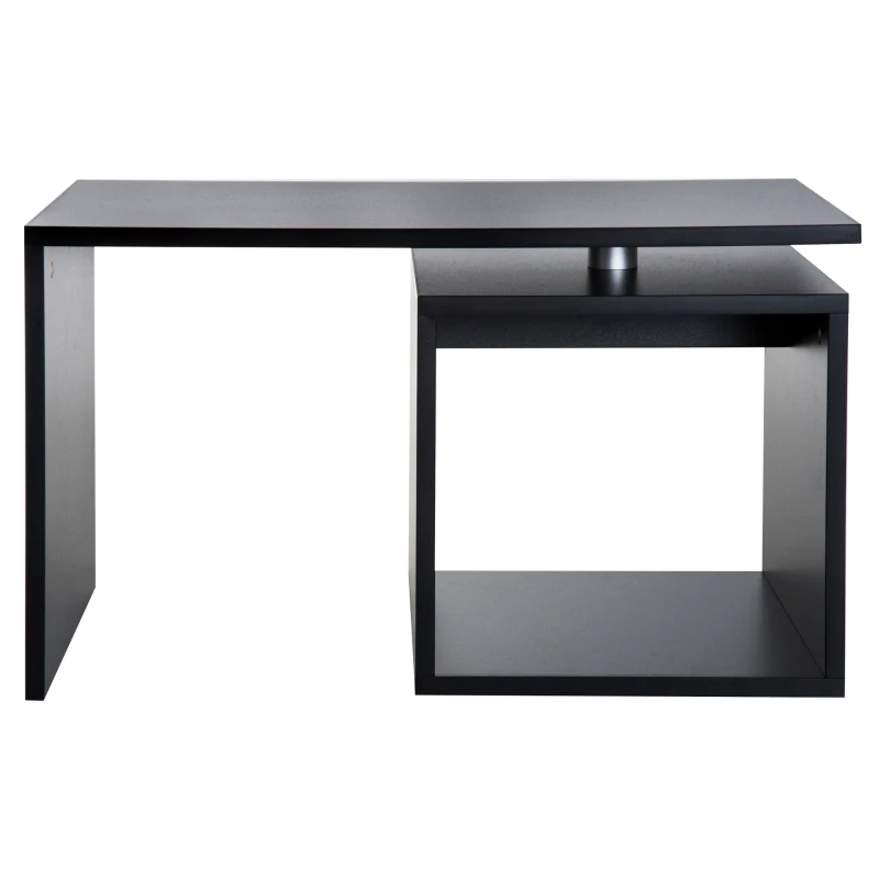 HOMCOM Table basse contemporaine design géométrique carré rectangulaire 77L x 40l x 44H cm noir mat