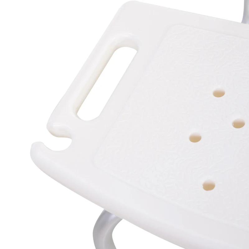 HOMCOM Chaise de Douche siège de Douche Ergonomique Hauteur réglable Pieds antidérapants Charge Max. 136 Kg alu HDPE Blanc