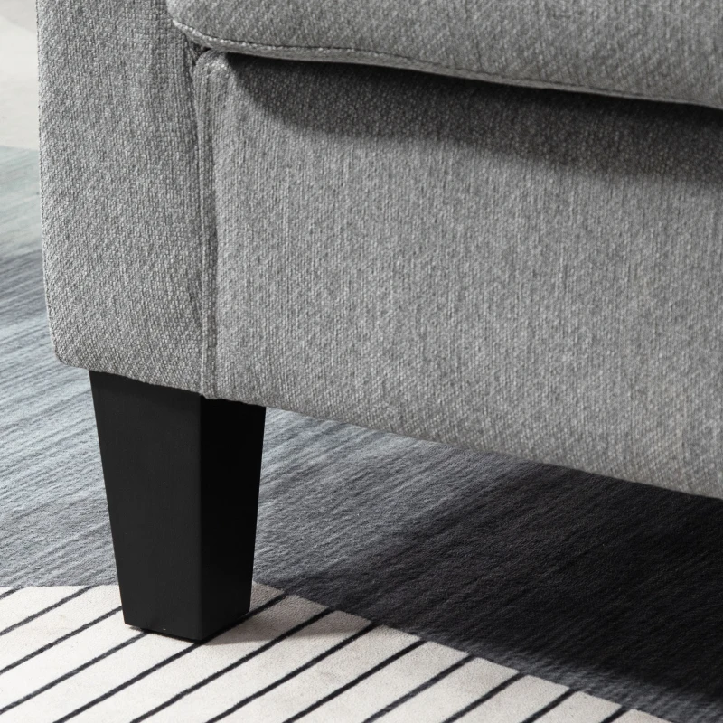 HOMCOM Poltrona Moderna Imbottita con Seduta Profonda, Poltroncina da Camera e Soggiorno, 75x72x74cm, Grigio