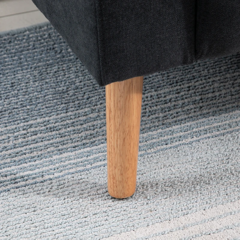 HOMCOM Divano 2 Posti Moderno in Stile Nordico con Schienale Trapuntato in Tessuto, 145x76x88 cm, Grigio