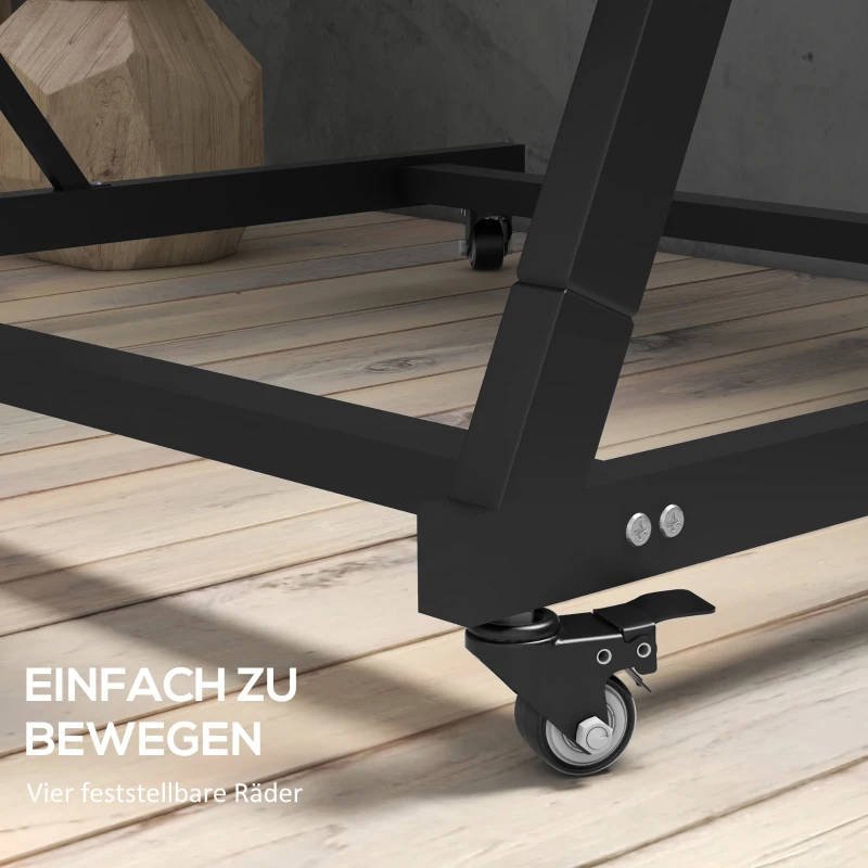 Outsunny Pflanzentreppe Blumentreppe Pflanzenregal, stapelbar, wetterbeständig, 65 x 67 x 145 cm, Grau + Schwarz