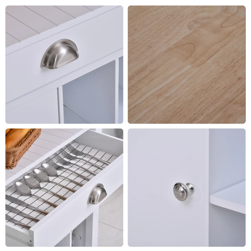 HOMCOM Küchenschrank, Weinschrank, Beistellschrank mit Schublade und Weinregal, Kommode, Sideboard für Küche, Wohnzimmer, Badezimmerschrank, Weiß, 70 x 45 x 88 cm