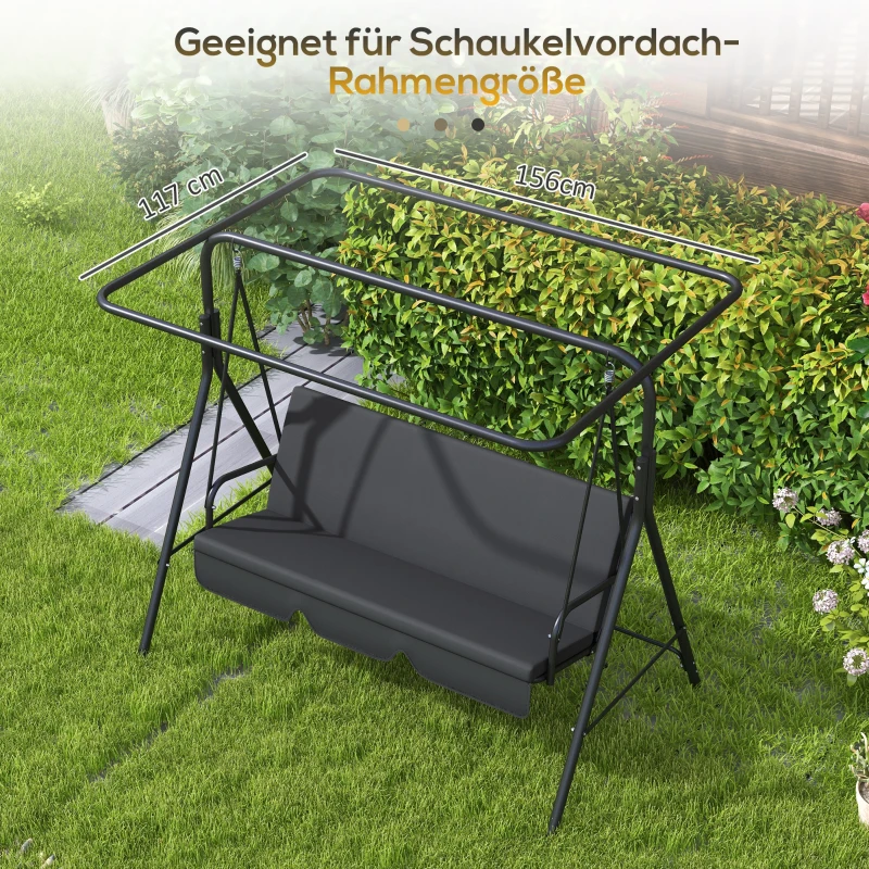 Outsunny Hollywoodschaukel-Ersatzdach Ersatzdach-Gartenschaukel, wetterbeständig, 196 x 120 x 18 cm, Dunkelgrau