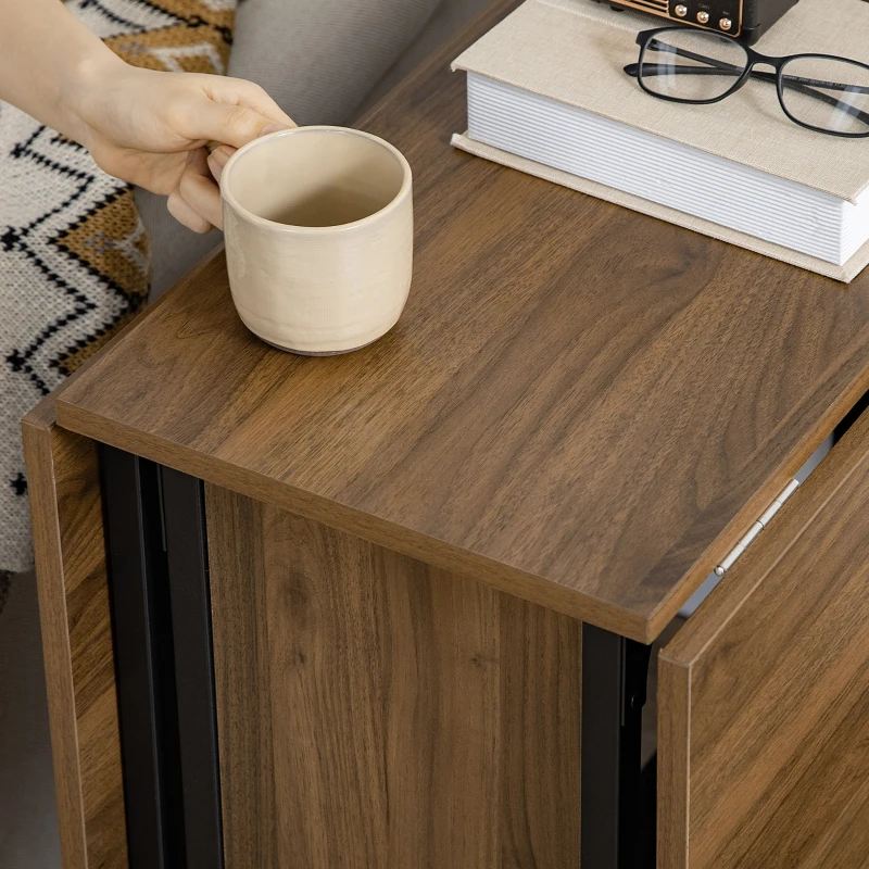 HOMCOM Mobiler Klapptisch Klapptisch, 2 klappbare Flächen, 130 cm x 80 cm x 74 cm, Braun(m-9)
