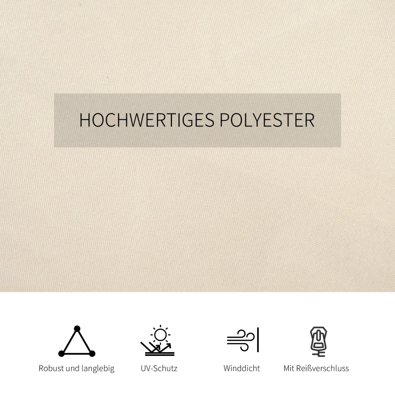 Outsunny 4 Ersatzvorhänge für 3x3m Pavillons, robust, für Stangen und Gleitschienen, doppelter Reißverschluss, beige