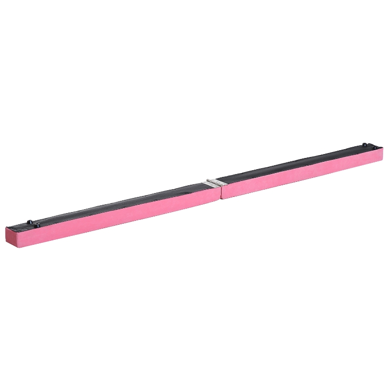 HOMCOM 2.4M 8FT Gymnastics Folding Balance Beam Home Gym Training Exercise Sports - Pink