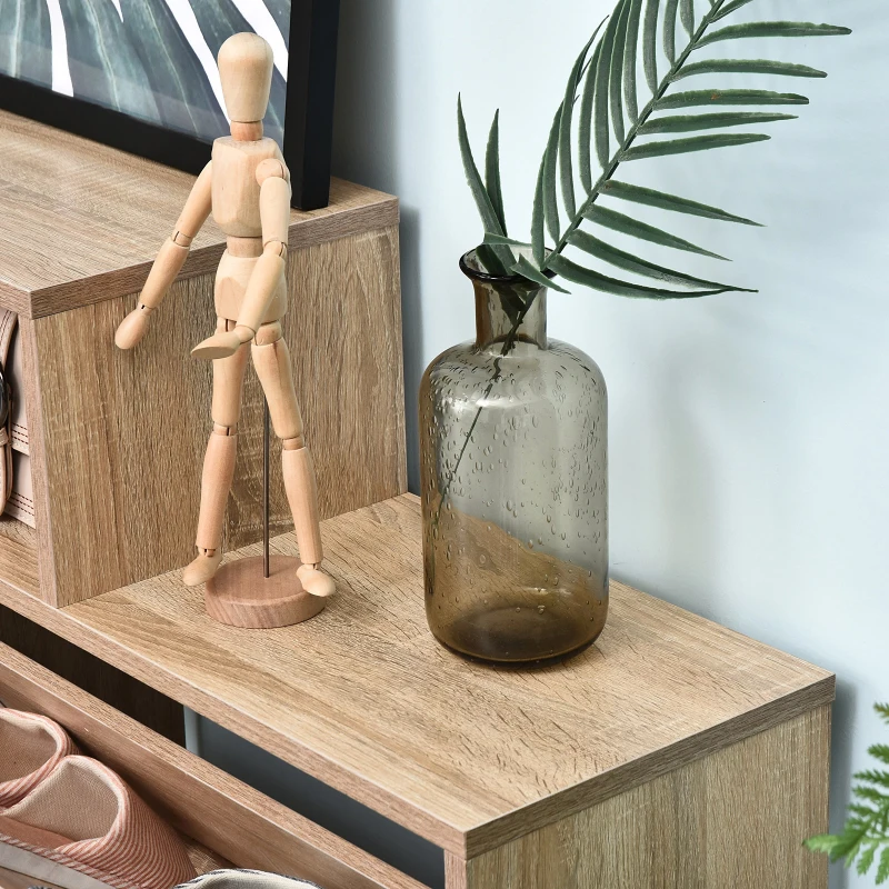 HOMCOM Zapatero de Madera con Estantería y Cubos Armario para Zapatos de Entrada Pasillo 101.5x25.5x98cm