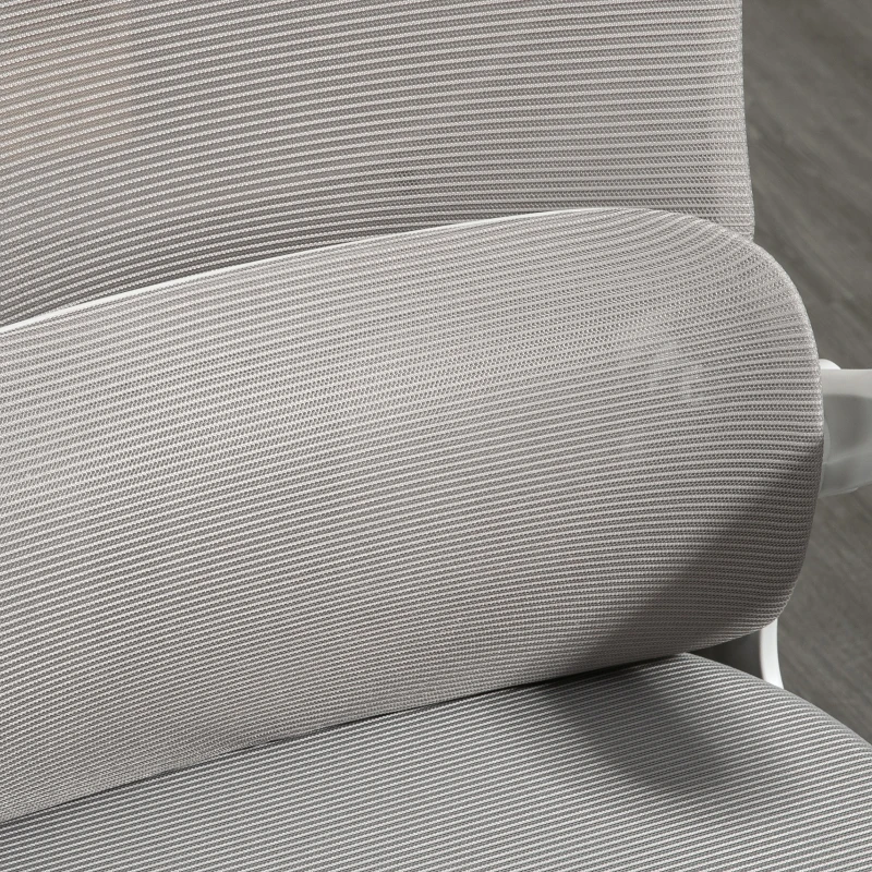 Vinsetto Bürostuhl, höhenverstellbar, neigbare Rückenlehne, verstellbare Kopfstütze, bis 120 kg, 60x59x114-122 cm, Grau