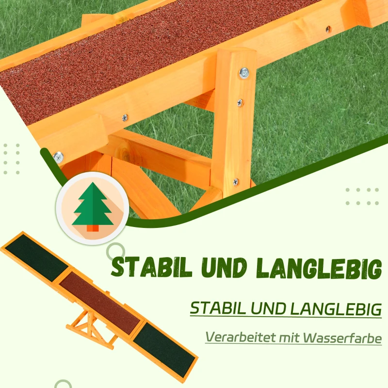 PawHut Hundewippe für Agility Training, rutschfest, bis 50 kg belastbar, 180 x 30 x 30 cm