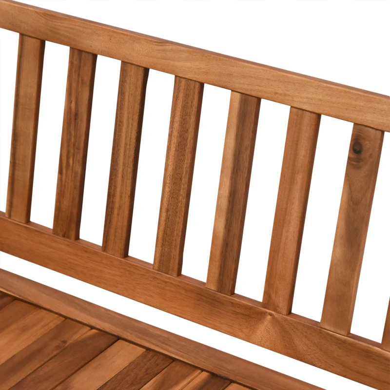 Outsunny Gartenbank Truhenbank Sitzbank mit Stauraum 2-Sitzer Holz Braun B120 x T60 x H87cm