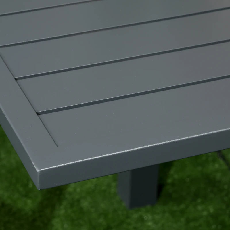Outsunny Salon de jardin en aluminium et textilène table extensible 90 à 180 cm 6 chaises empilables 4/6 personnes gris