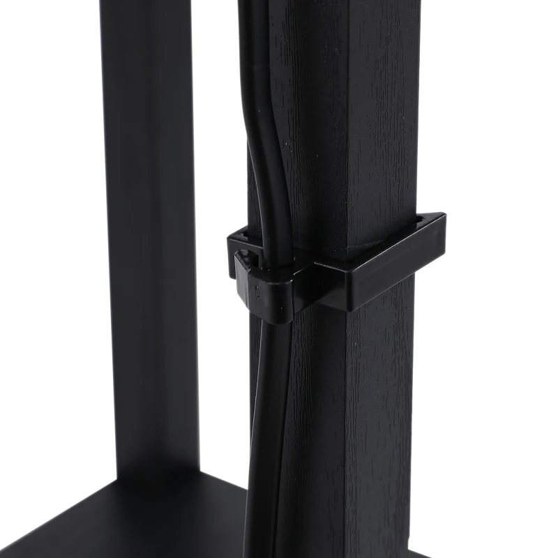 HOMCOM Lámpara de Pie de Madera con 3 Estantes de Almacenaje para Bombilla E27 Potencia Máx. 40W Lámpara Moderna para Salón Dormitorio 26x26x160 cm Negro y Blanco