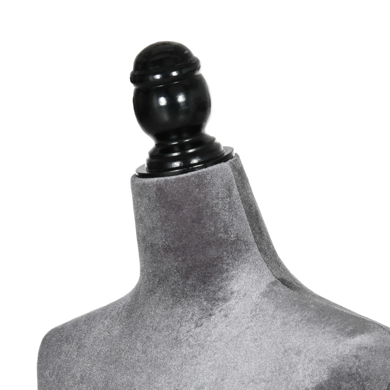 HOMCOM Maniquí de Costura Ajustable a 130-168 cm con Trípode de Madera para Fotografía de Moda Exposición de Prendas Gris