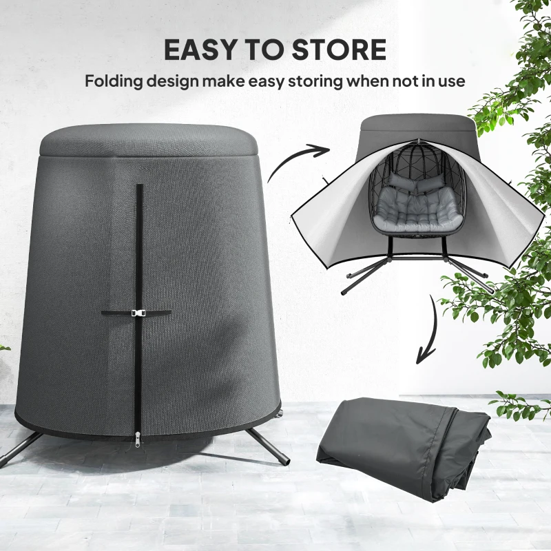 Outsunny 196 x 230 cm Hanging Egg Chair Protective Cover - Grey