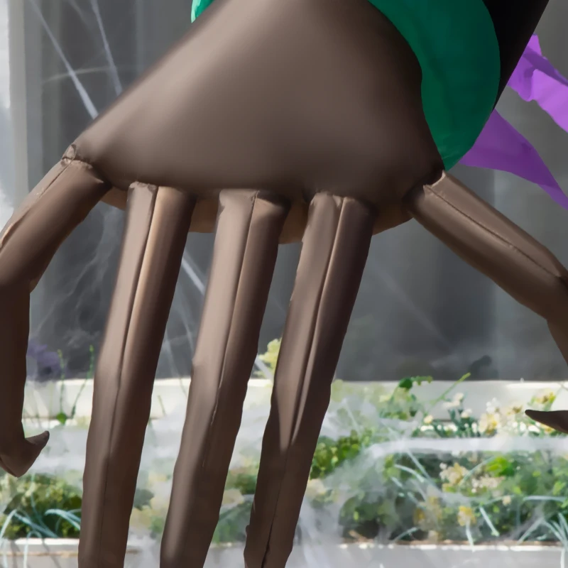 HOMCOM 210 cm Aufblasbar Kürbisgeist, Halloween Horror Deko mit LED Beleuchtung, Halloween-Dekoration, Wasserdichte Luftfigur, Polyester, für Indoor, Outdoor