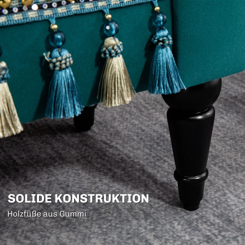 HOMCOM Polsterbank, Sitzbank, Vintage-Design, bis 150 kg, 117x40x58 cm, Grün