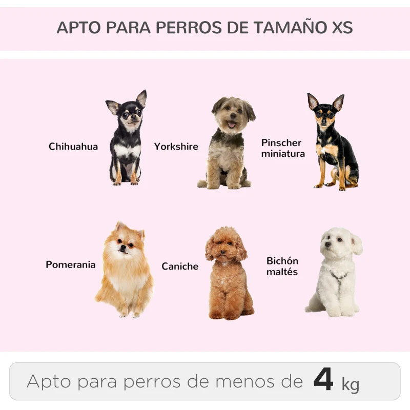 PawHut Transportín 2 en 1 para Mascotas Mochila o Carrito de Viaje para Perro y Gato con 2 Ruedas con Asa retráctil de Aluminio y Bolsillos 42x25x55 cm Rosa