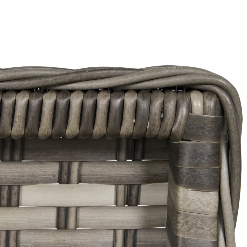 Outsunny 7Pz Set Tavolo e Sedie da Giardino in Rattan con Vetro Temperato da 5mm, Salottino di Lusso da Giardino con Foro per Ombrellone, Grigio