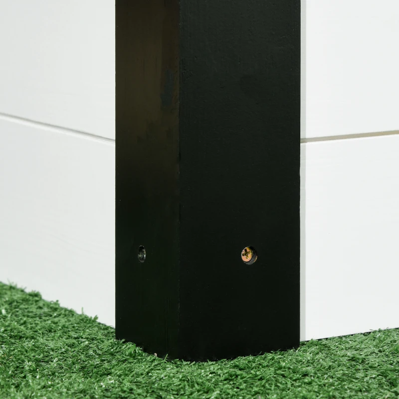 Outsunny Hochbeet, verstärkte Kanten, wetterbeständig, 91,5 cm x 91,5 cm x 41 cm Schwarz + Weiß