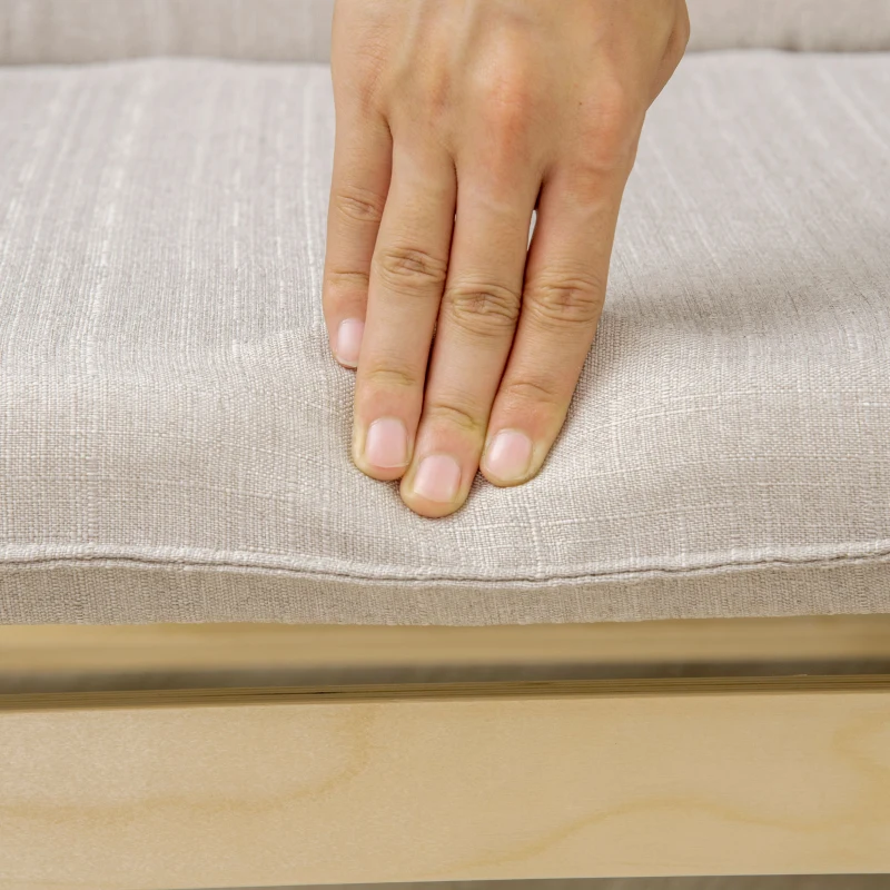 HOMCOM Schaukelstuhl aus Birkenholz 67 cm x 95 cm x 95 cm Grau + Natur