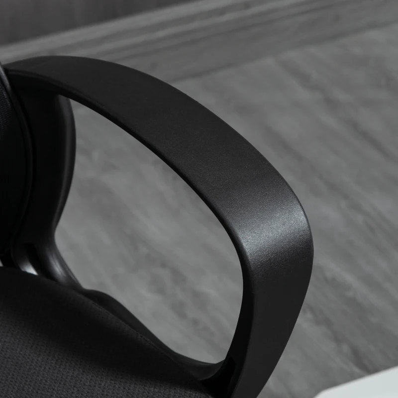 Vinsetto Chaise de bureau assise haute fauteuil de bureau en maille hauteur réglable pivotant avec repose-pied noir